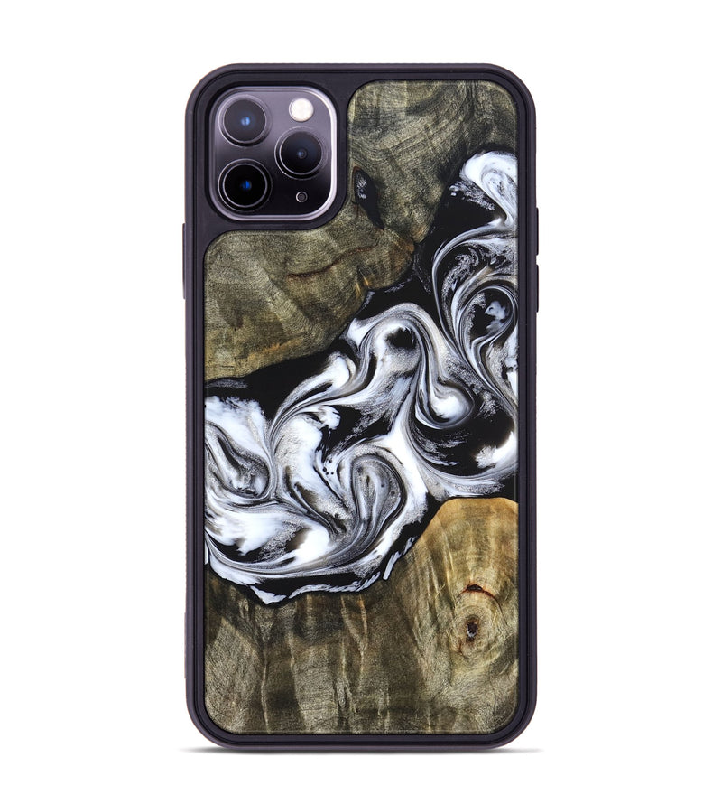iPhone 11 Pro Max Wood Phone Case - Brice (Black & White, 824398)