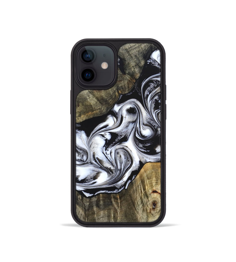 iPhone 12 mini Wood Phone Case - Brice (Black & White, 824398)