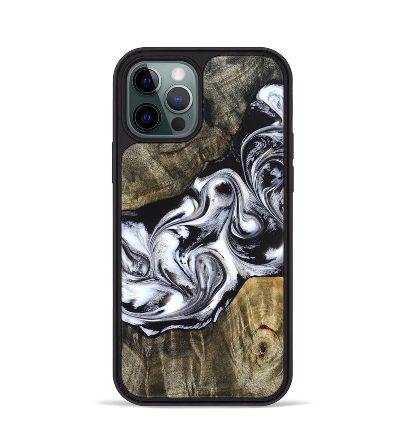 iPhone 12 Pro Wood Phone Case - Brice (Black & White, 824398)