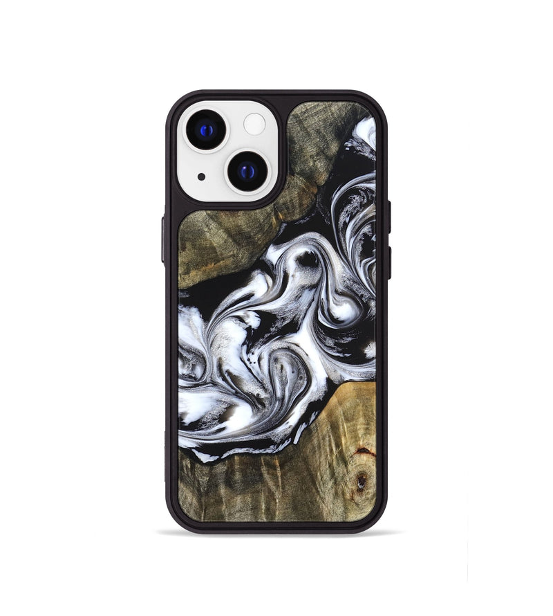 iPhone 13 mini Wood Phone Case - Brice (Black & White, 824398)