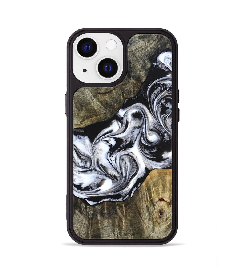 iPhone 13 Wood Phone Case - Brice (Black & White, 824398)