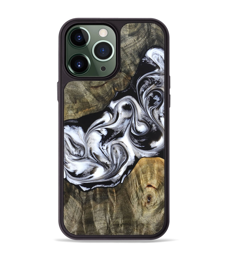 iPhone 13 Pro Max Wood Phone Case - Brice (Black & White, 824398)