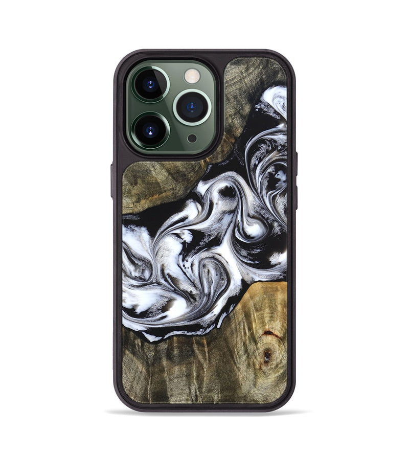 iPhone 13 Pro Wood Phone Case - Brice (Black & White, 824398)