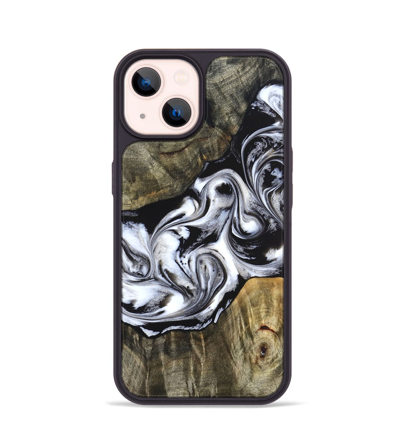 iPhone 14 Wood Phone Case - Brice (Black & White, 824398)