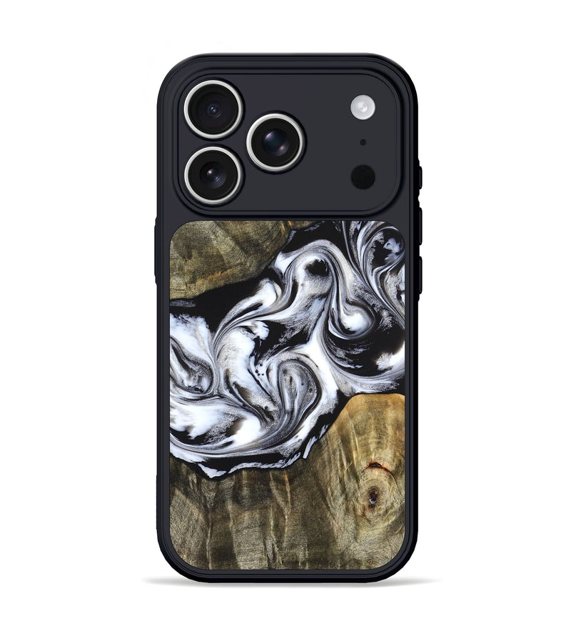iPhone 17 Pro Wood Phone Case - Brice (Black & White, 824398)