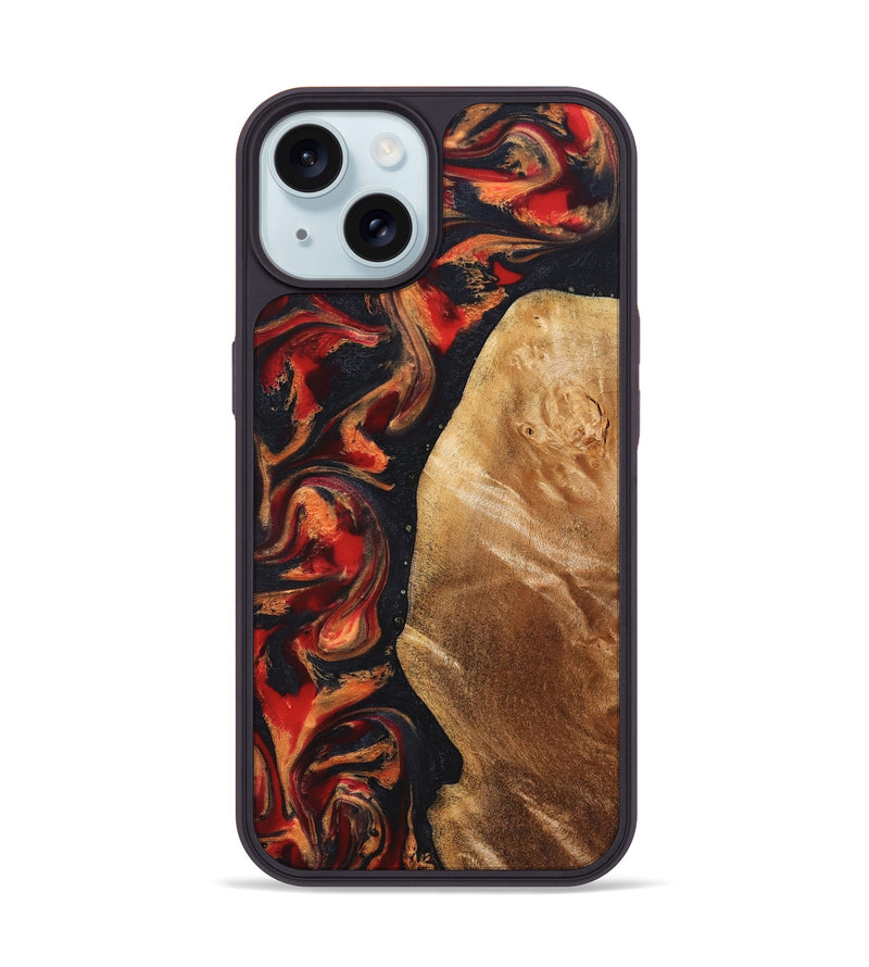 iPhone 15 Wood Phone Case - Timothy (Red, 824400)