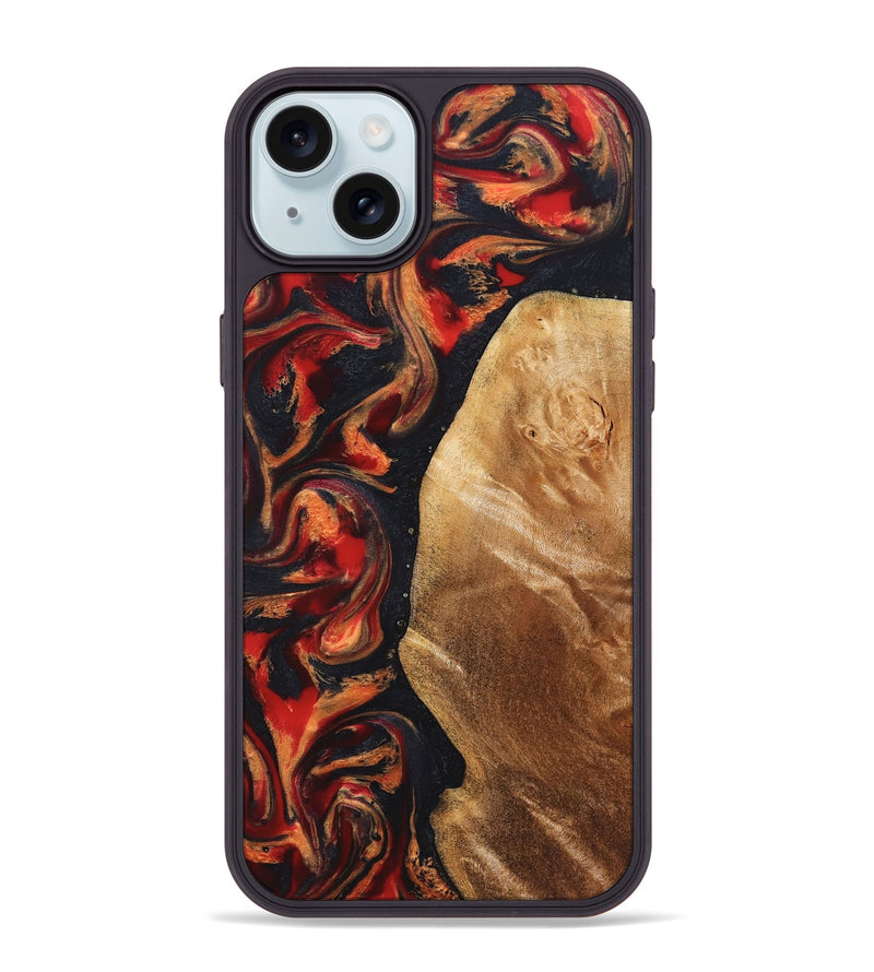 iPhone 15 Plus Wood Phone Case - Timothy (Red, 824400)