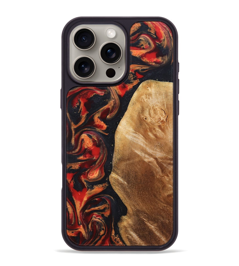 iPhone 16 Pro Max Wood Phone Case - Timothy (Red, 824400)