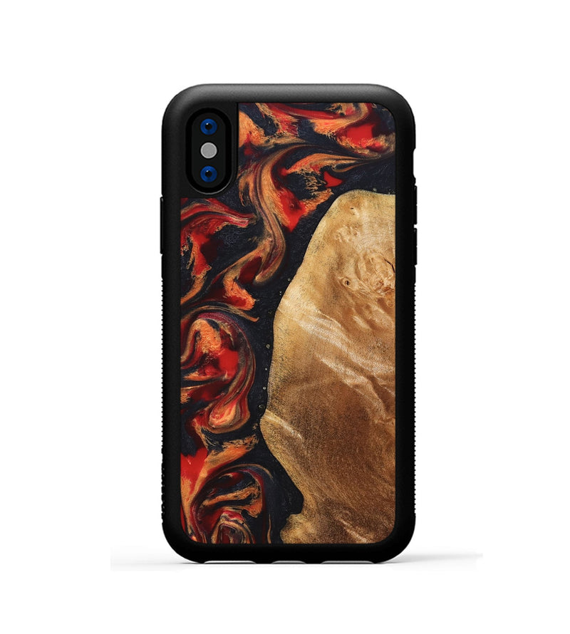 iPhone Xs Wood Phone Case - Timothy (Red, 824400)