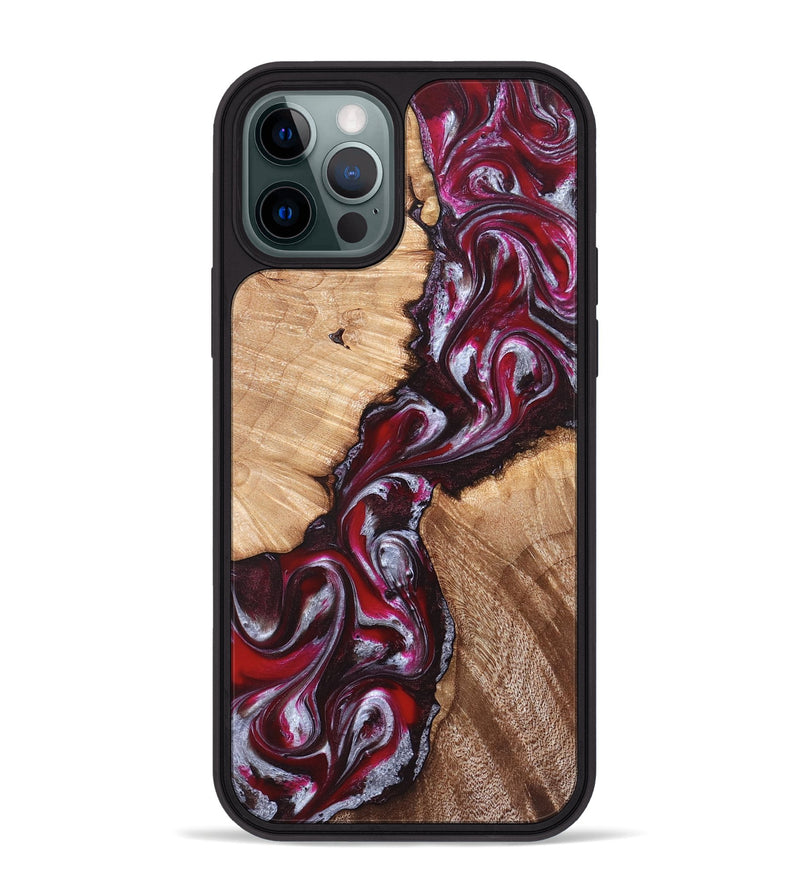 iPhone 12 Pro Max Wood Phone Case - Houston (Red, 824499)
