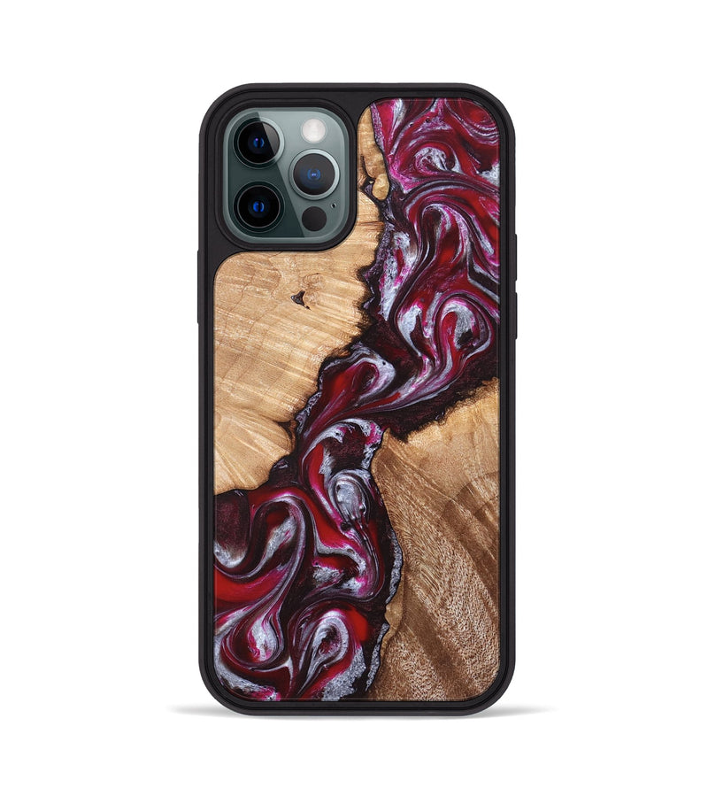 iPhone 12 Pro Wood Phone Case - Houston (Red, 824499)