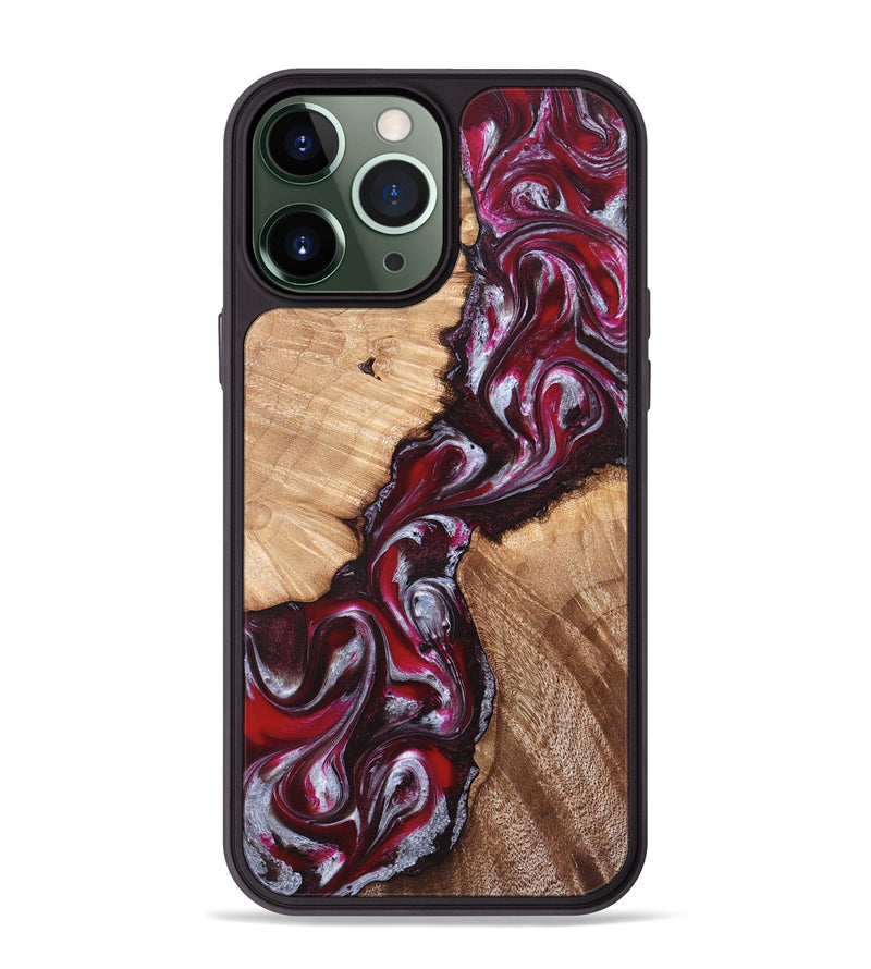 iPhone 13 Pro Max Wood Phone Case - Houston (Red, 824499)