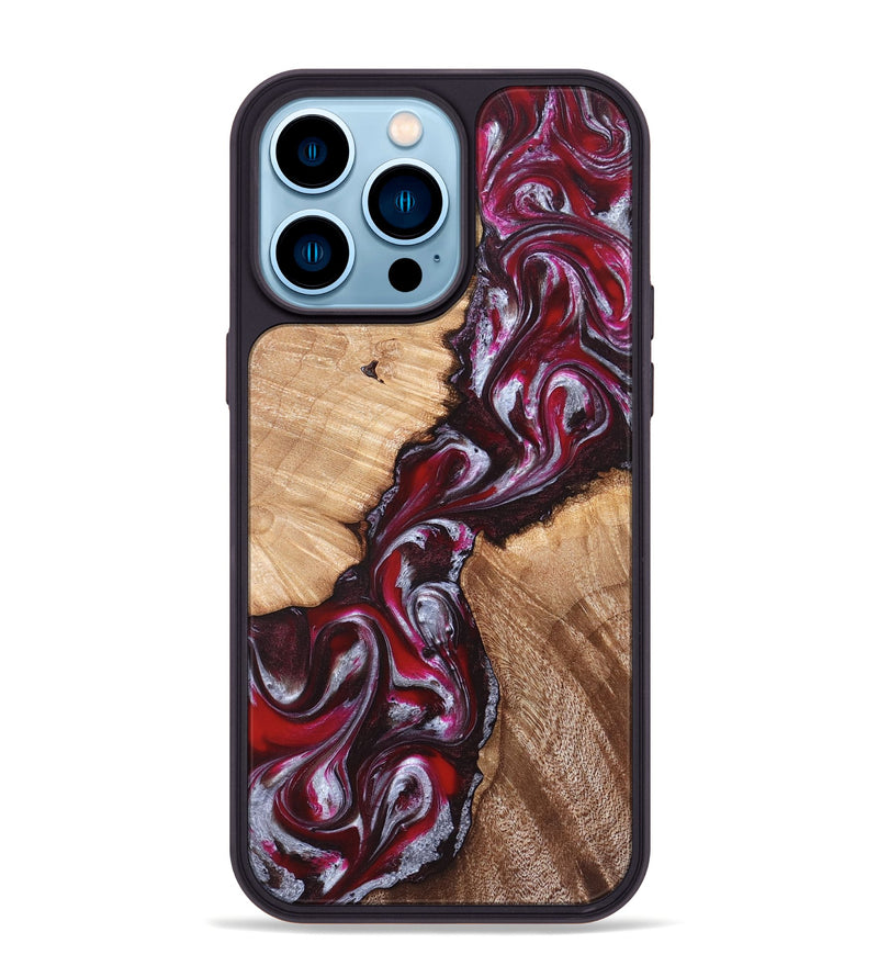 iPhone 14 Pro Max Wood Phone Case - Houston (Red, 824499)