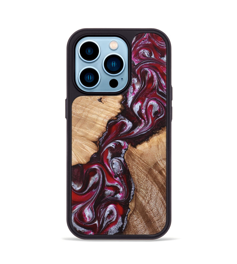 iPhone 14 Pro Wood Phone Case - Houston (Red, 824499)