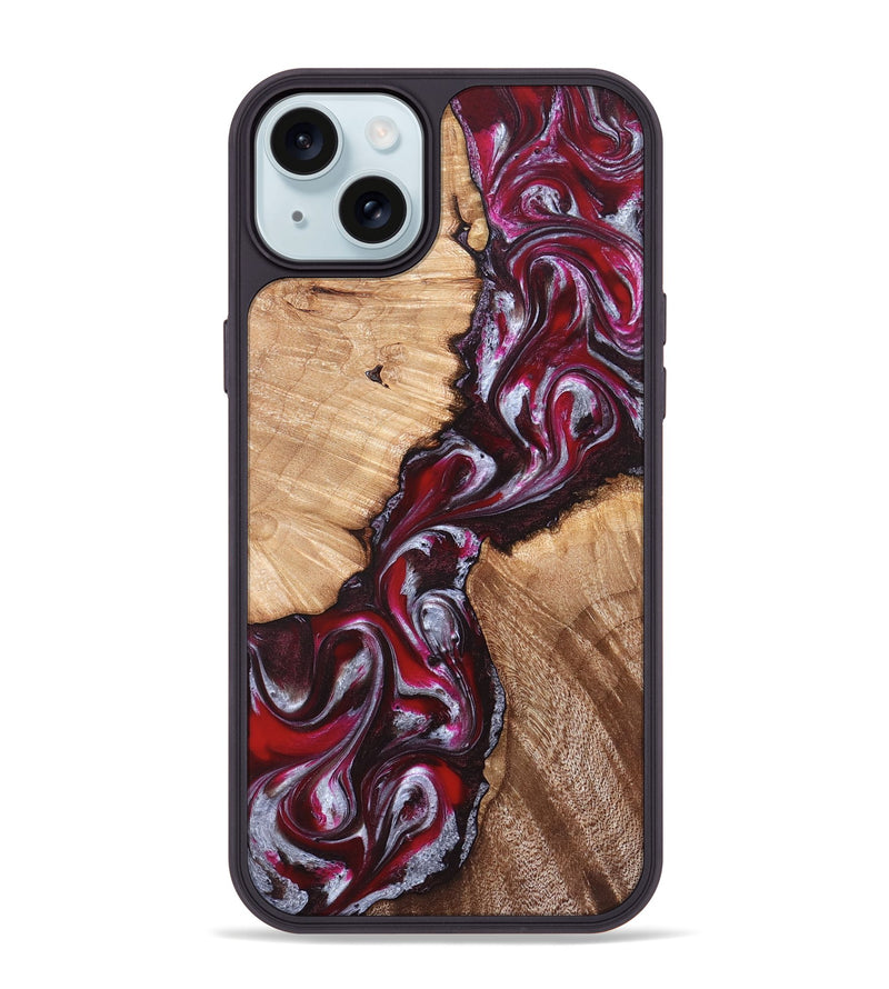 iPhone 15 Plus Wood Phone Case - Houston (Red, 824499)