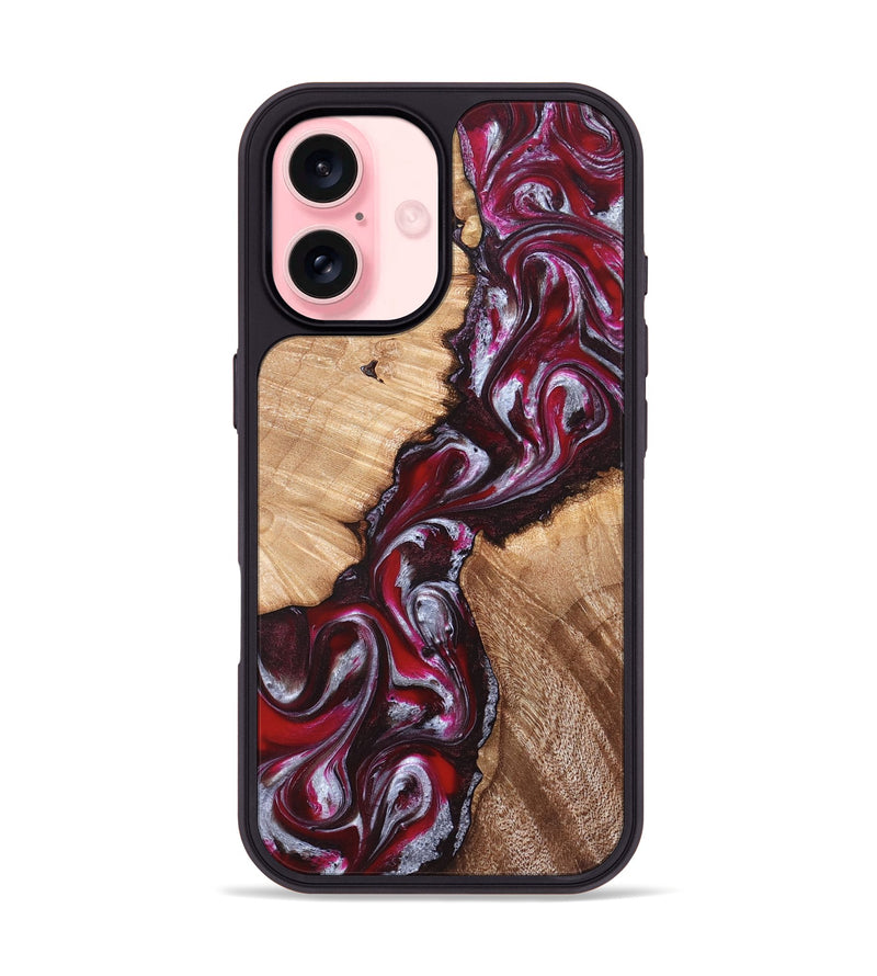 iPhone 16 Wood Phone Case - Houston (Red, 824499)