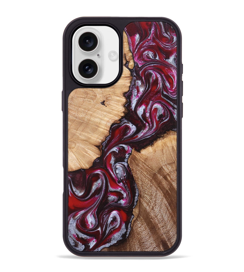 iPhone 16 Plus Wood Phone Case - Houston (Red, 824499)