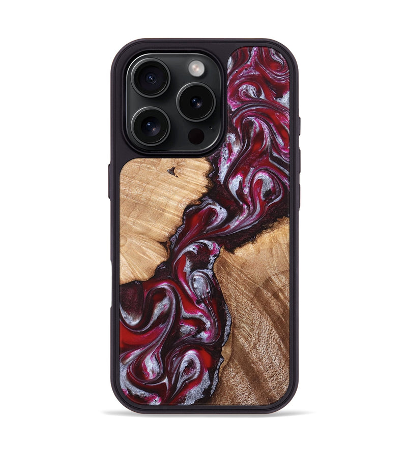 iPhone 16 Pro Wood Phone Case - Houston (Red, 824499)