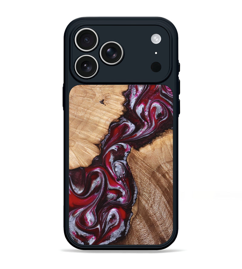 iPhone 17 Pro Max Wood Phone Case - Houston (Red, 824499)