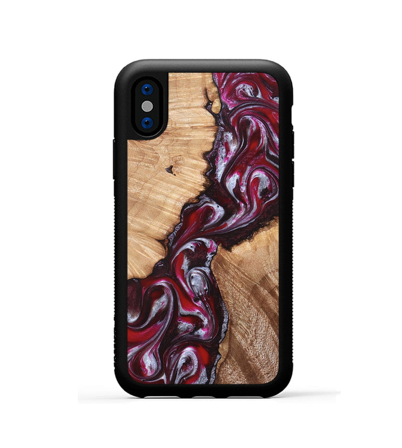 iPhone Xs Wood Phone Case - Houston (Red, 824499)