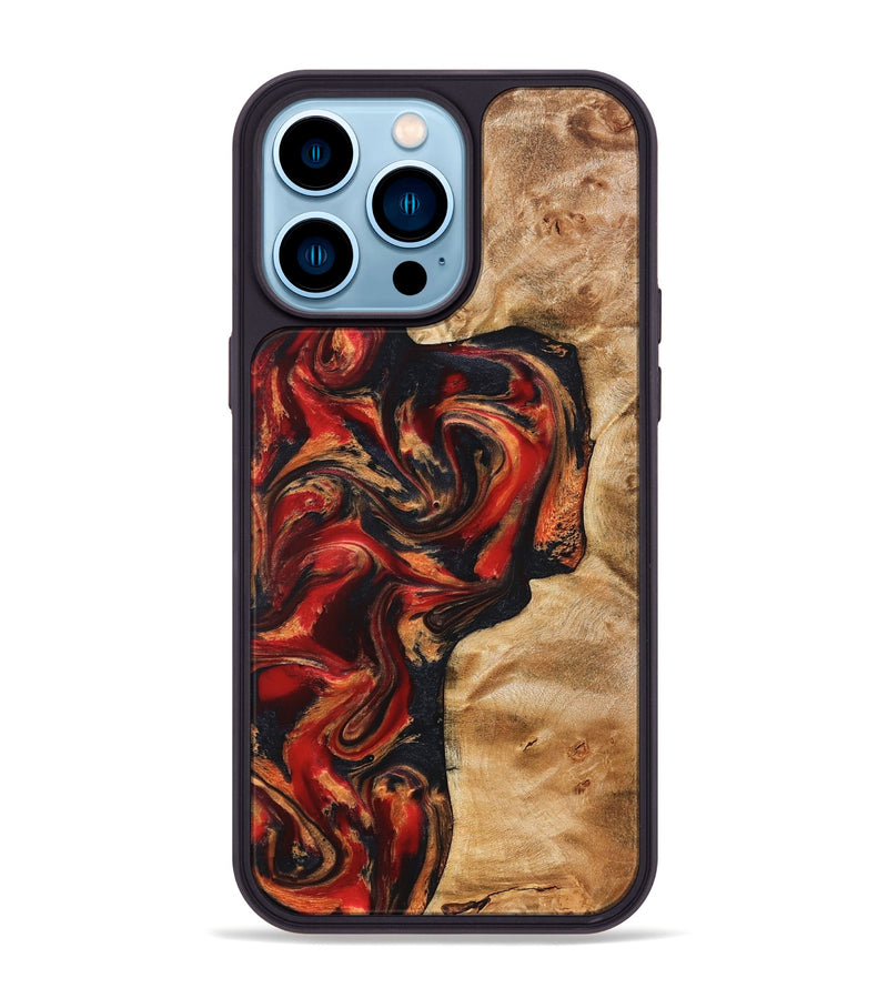 iPhone 14 Pro Max Wood Phone Case - Hanna (Red, 824500)