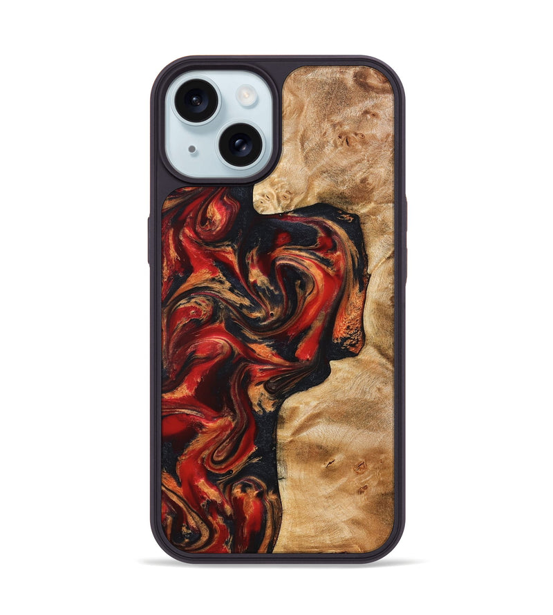 iPhone 15 Wood Phone Case - Hanna (Red, 824500)