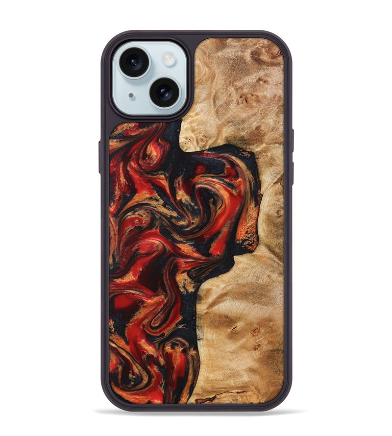 iPhone 15 Plus Wood Phone Case - Hanna (Red, 824500)