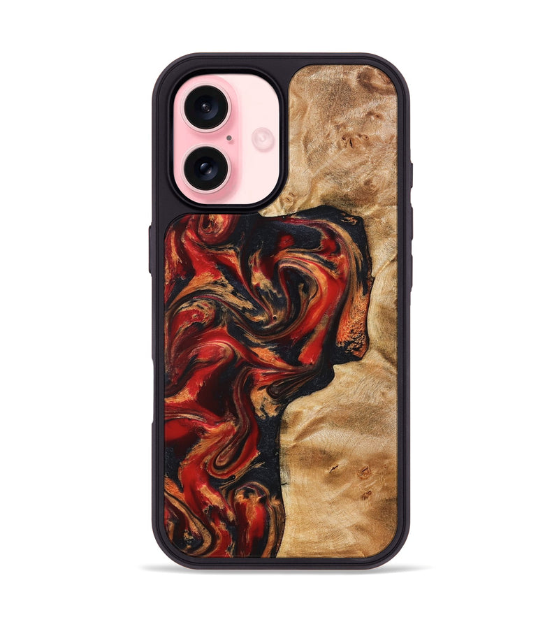 iPhone 16 Wood Phone Case - Hanna (Red, 824500)