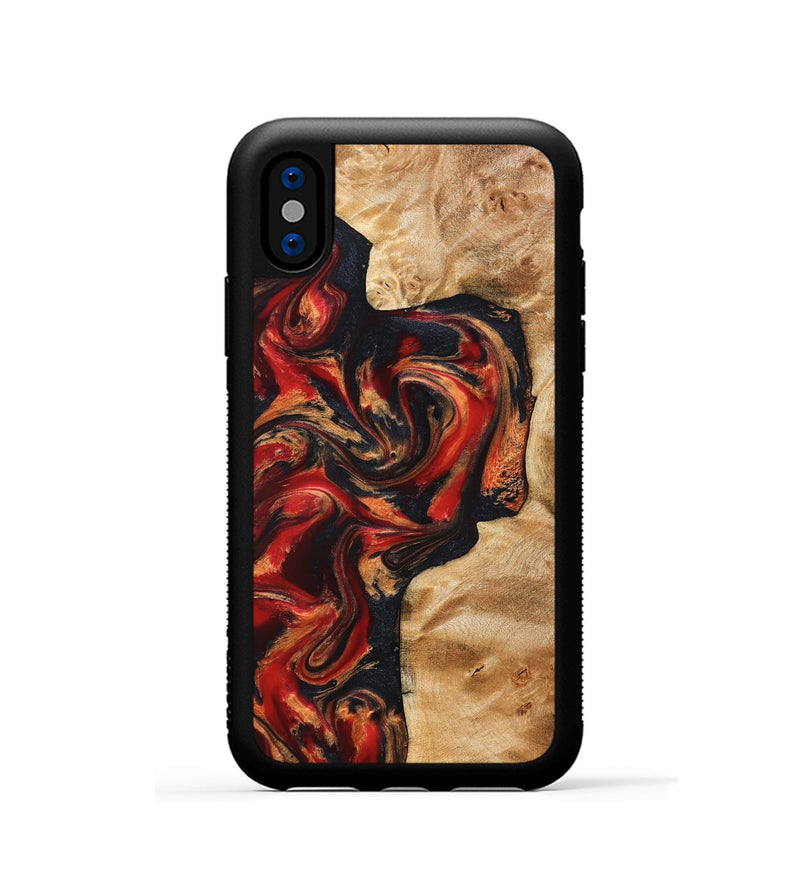 iPhone Xs Wood Phone Case - Hanna (Red, 824500)