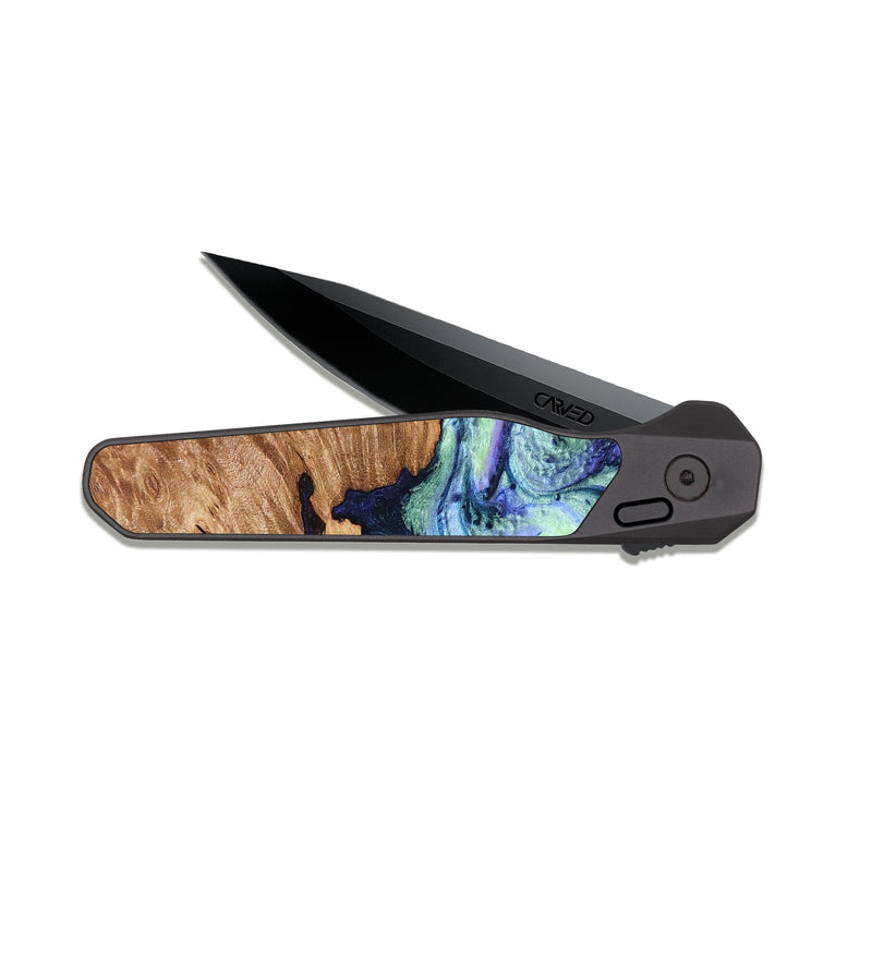 EDC Dark Slate Wood Pocket Knife - Elda (Purple, 824502)