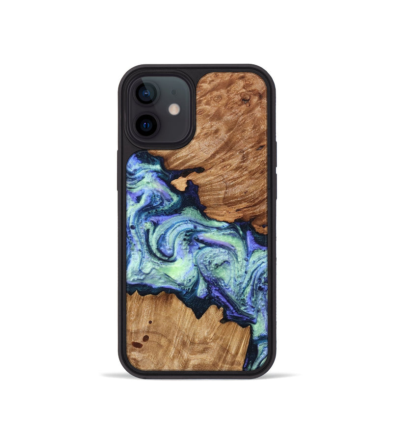 iPhone 12 mini Wood Phone Case - Elda (Purple, 824502)