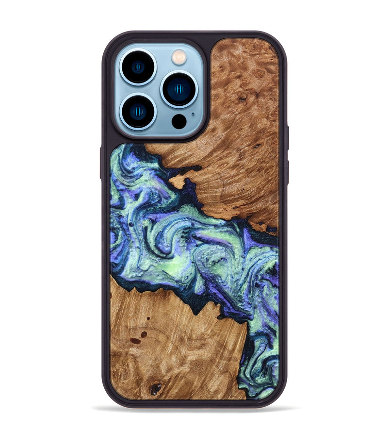 iPhone 14 Pro Max Wood Phone Case - Elda (Purple, 824502)