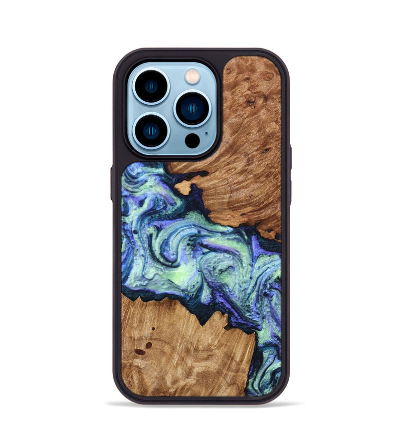 iPhone 14 Pro Wood Phone Case - Elda (Purple, 824502)
