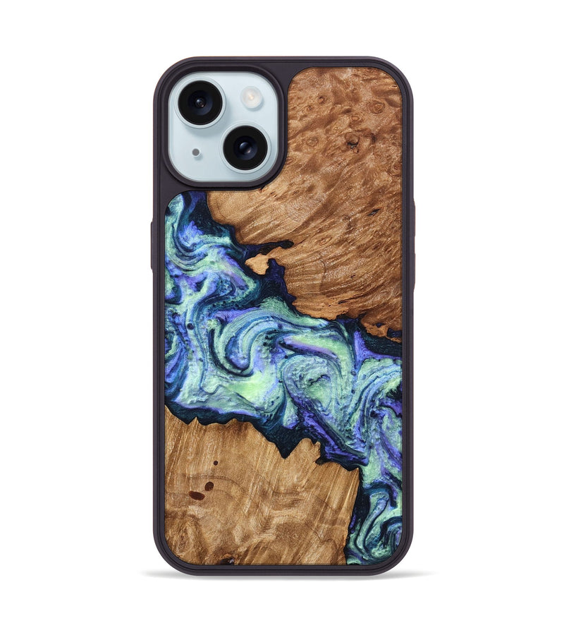 iPhone 15 Wood Phone Case - Elda (Purple, 824502)