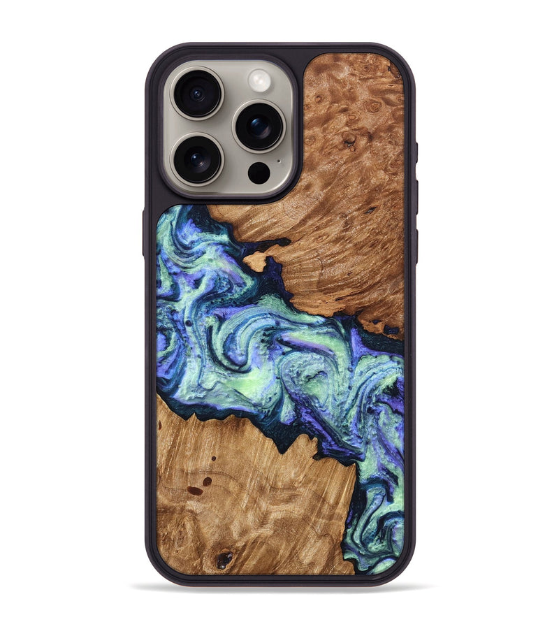 iPhone 15 Pro Max Wood Phone Case - Elda (Purple, 824502)