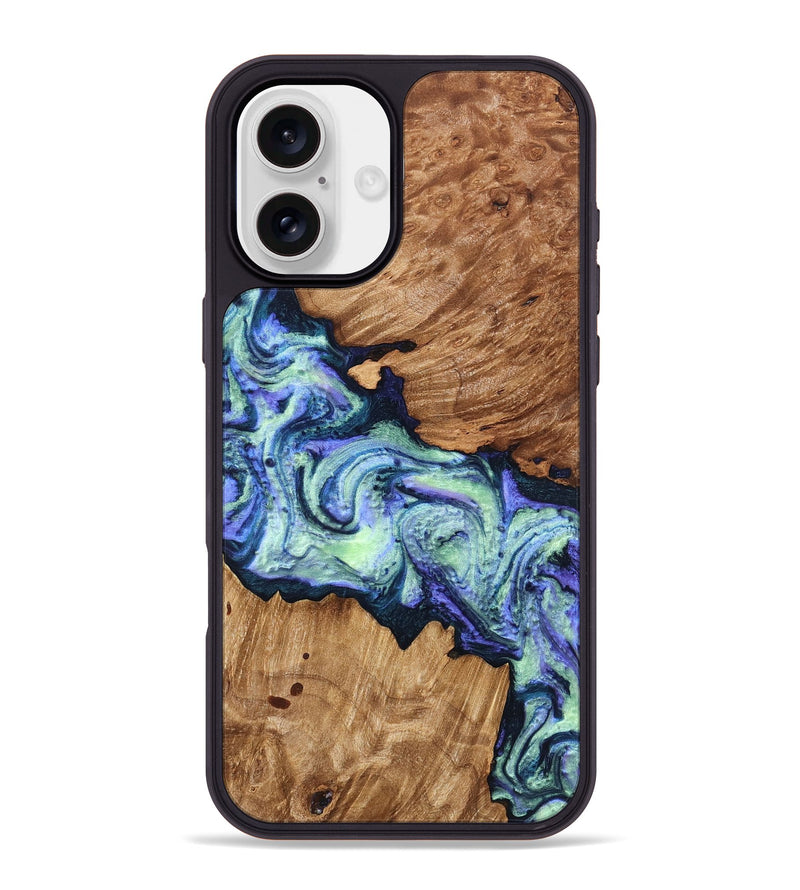 iPhone 16 Plus Wood Phone Case - Elda (Purple, 824502)