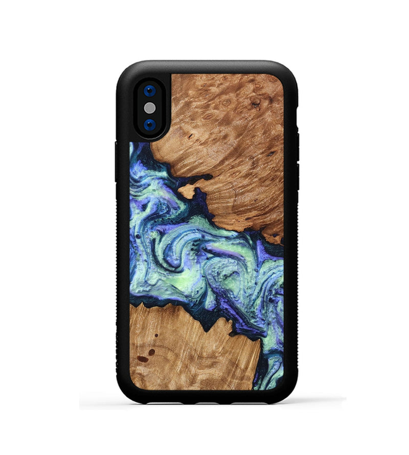iPhone Xs Wood Phone Case - Elda (Purple, 824502)