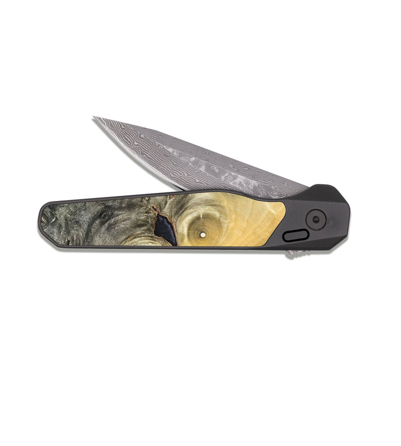 EDC Dark Damascus Wood Pocket Knife - Nia (Wood Burl, 824504)