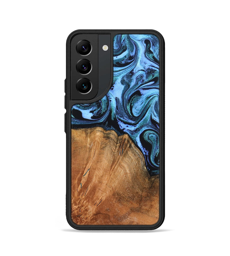 Galaxy S22 Wood Phone Case - Davin (Blue, 824525)