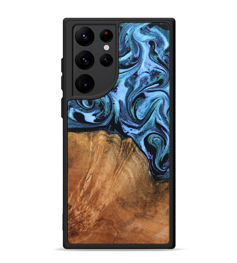 Galaxy S22 Ultra Wood Phone Case - Davin (Blue, 824525)