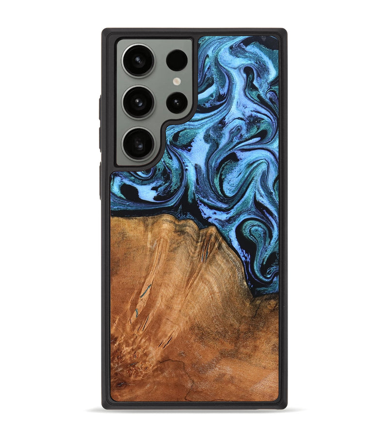Galaxy S23 Ultra Wood Phone Case - Davin (Blue, 824525)