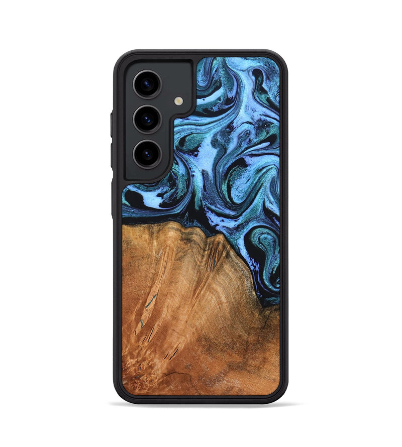 Galaxy S24 Wood Phone Case - Davin (Blue, 824525)