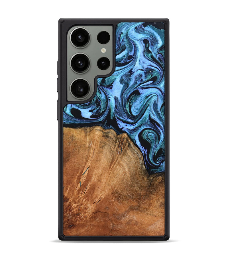 Galaxy S24 Ultra Wood Phone Case - Davin (Blue, 824525)