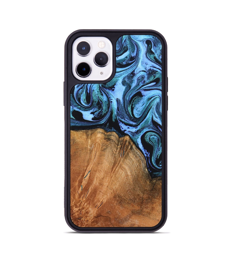 iPhone 11 Pro Wood Phone Case - Davin (Blue, 824525)