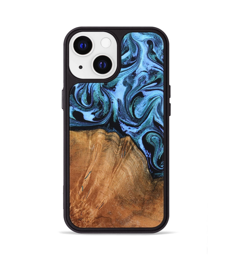 iPhone 13 Wood Phone Case - Davin (Blue, 824525)