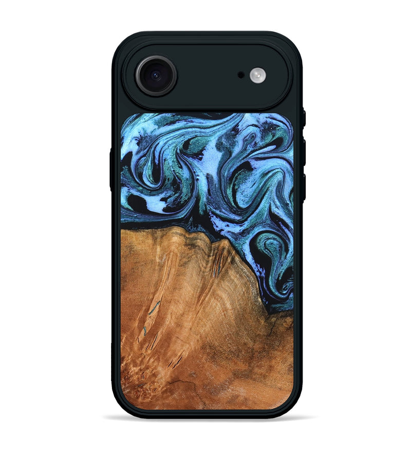 iPhone 17 Air Wood Phone Case - Davin (Blue, 824525)