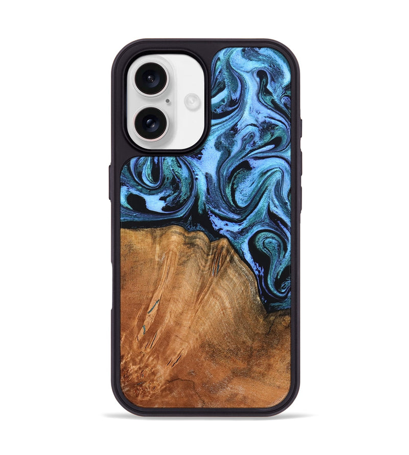 iPhone 17 Wood Phone Case - Davin (Blue, 824525)