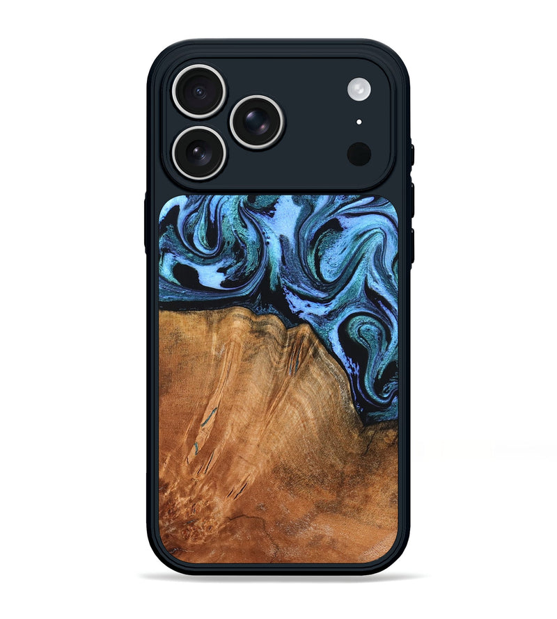 iPhone 17 Pro Max Wood Phone Case - Davin (Blue, 824525)