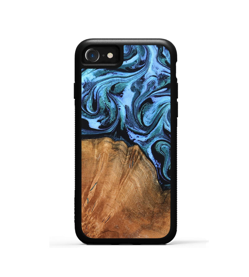 iPhone SE Wood Phone Case - Davin (Blue, 824525)