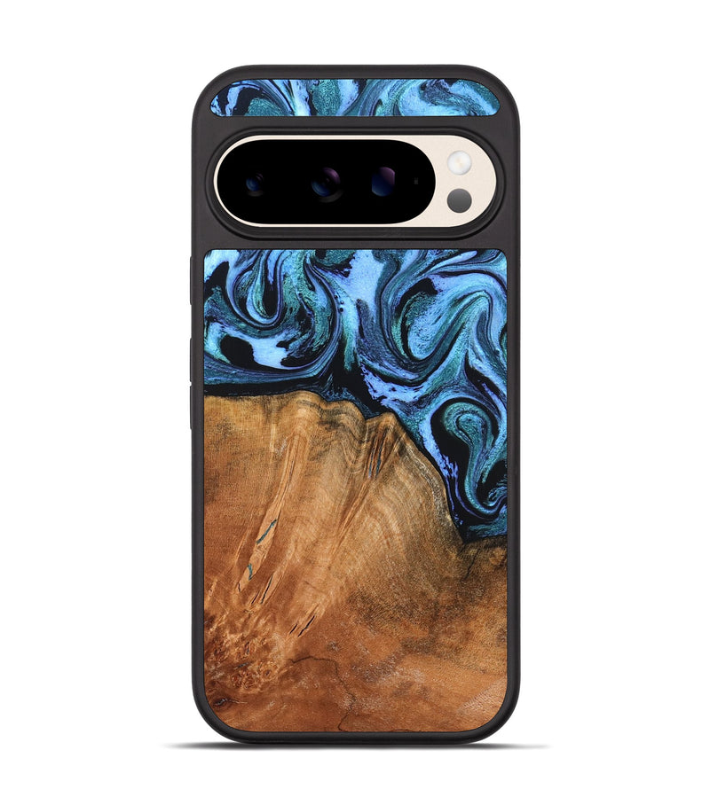 Pixel 10 Wood Phone Case - Davin (Blue, 824525)